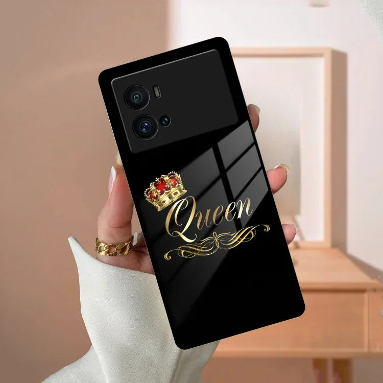 Cute Queen With Crown Glass Case For Vivo - ShopOnCliQ