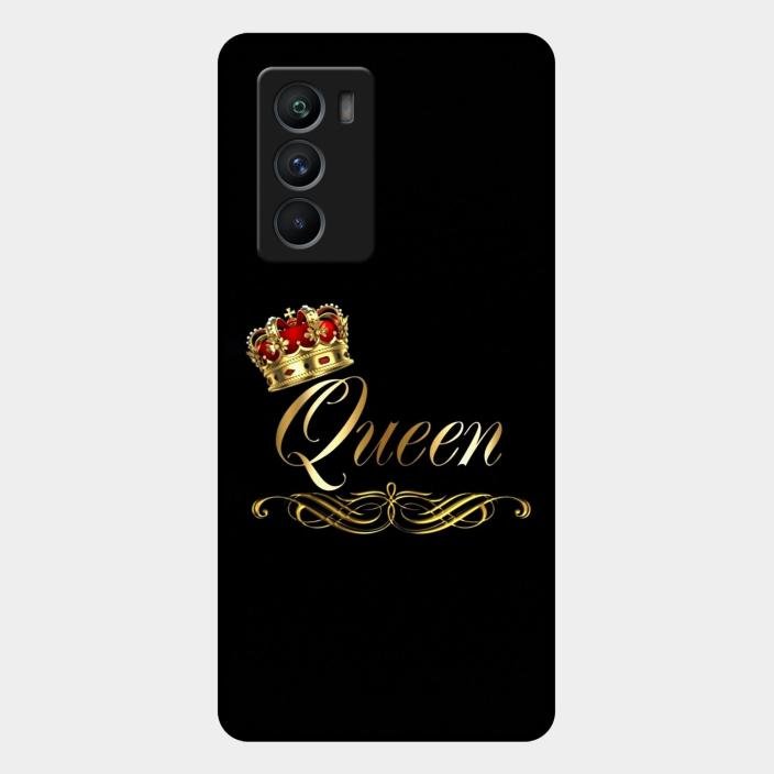 Cute Queen With Crown Glass Case For Iqoo 9 Se 5G