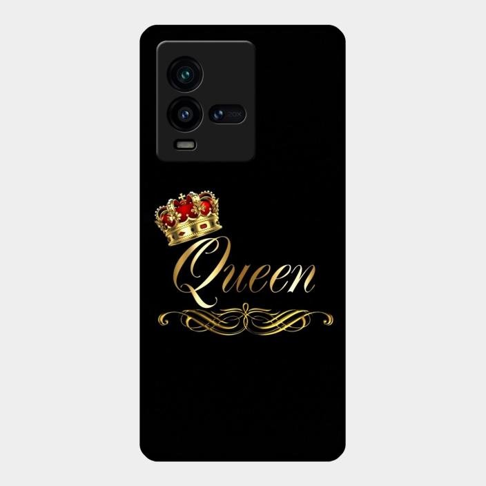 Cute Queen With Crown Glass Case For Iqoo 9T 5G