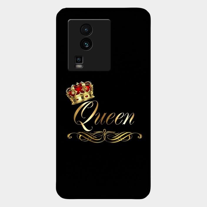 Cute Queen With Crown Glass Case For Iqoo Neo 7 Pro 5G