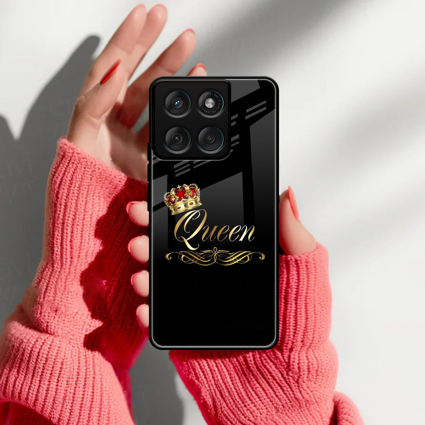 Cute Queen With Crown Glass Case For Motorola
