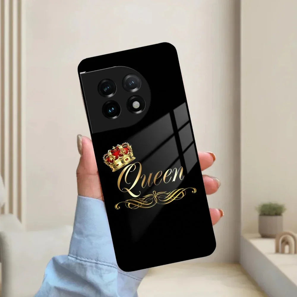 Cute Queen With Crown Glass Case For OnePlus - ShopOnCliQ