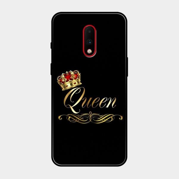 Cute Queen With Crown Glass Case For Oneplus 7