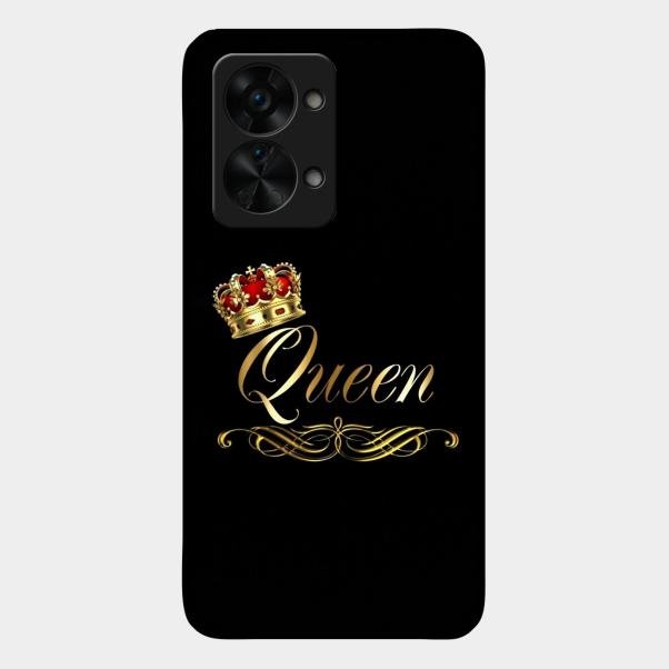 Cute Queen With Crown Glass Case For Oneplus Nord 2T 5G