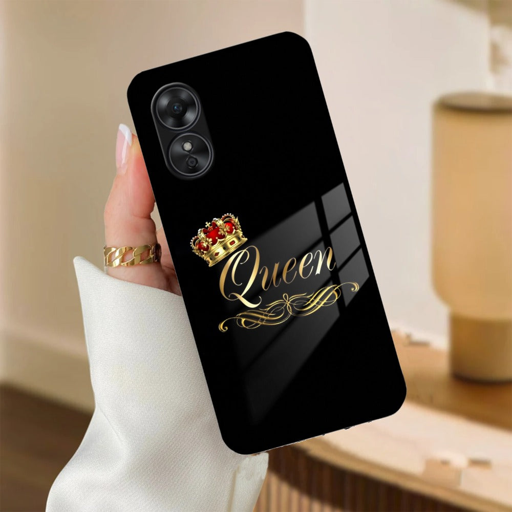 Cute Queen With Crown Glass Case For Oppo