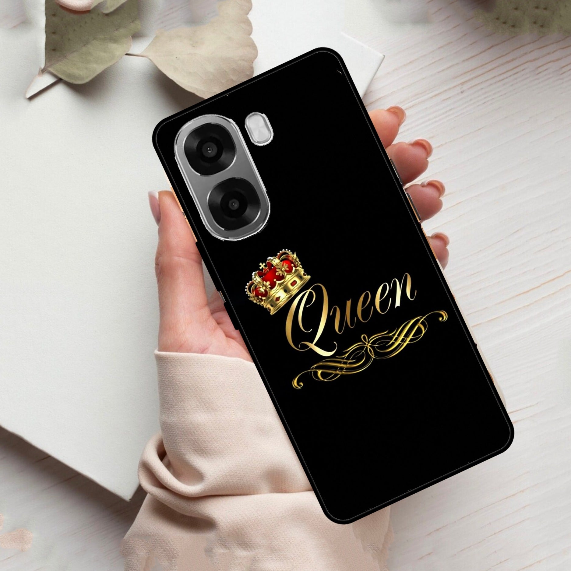 Cute Queen With Crown Glass Case For Oppo