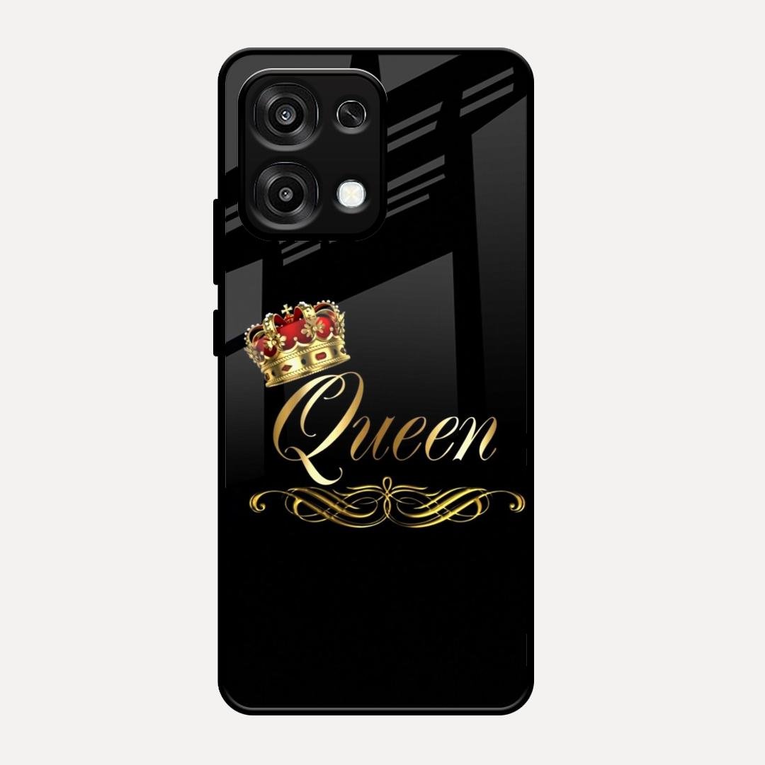 Cute Queen With Crown Glass Case For Oppo F31 5G