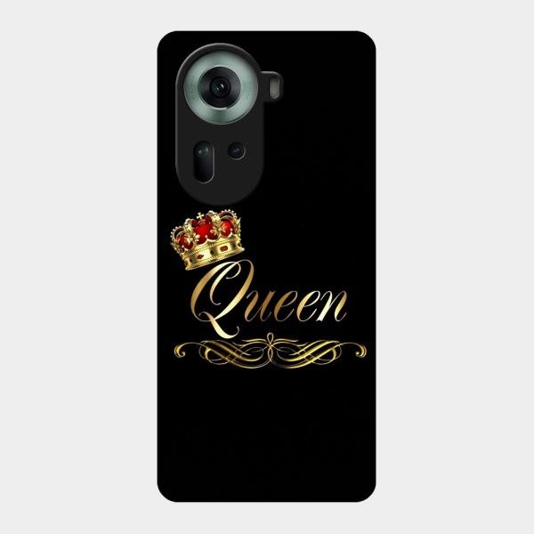 Cute Queen With Crown Glass Case For Oppo Reno 11 5G
