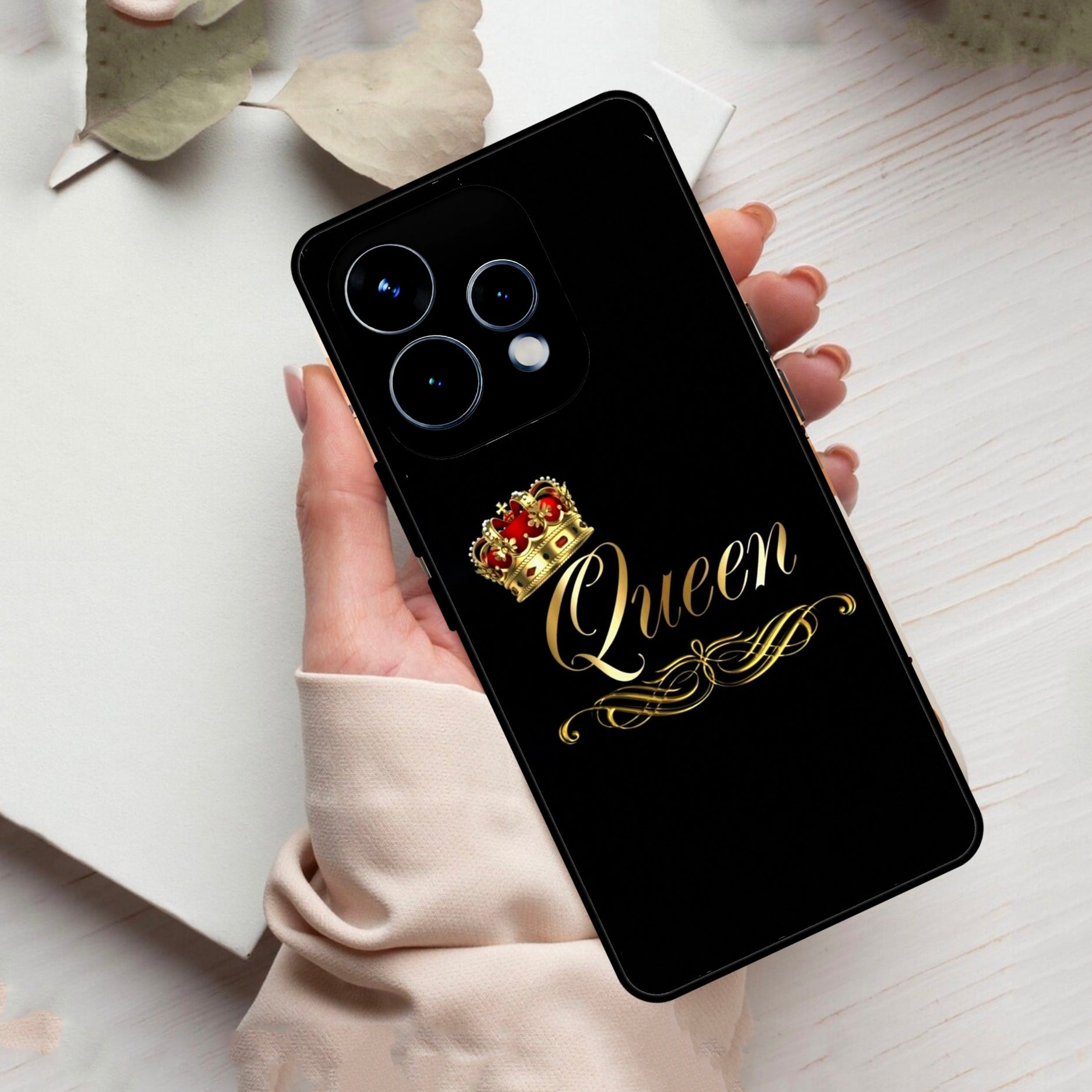 Cute Queen With Crown Glass Case For Oppo