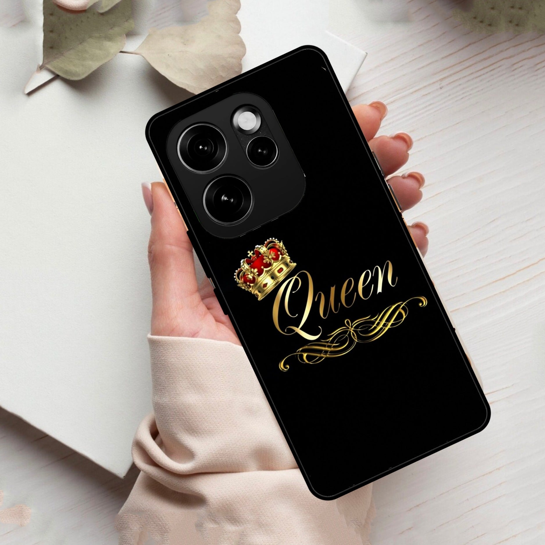 Cute Queen With Crown Glass Case For Oppo