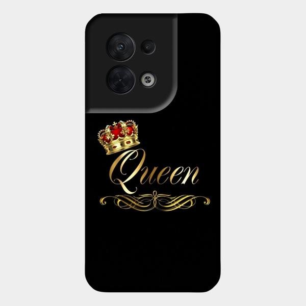 Cute Queen With Crown Glass Case For Oppo Reno 8 5G