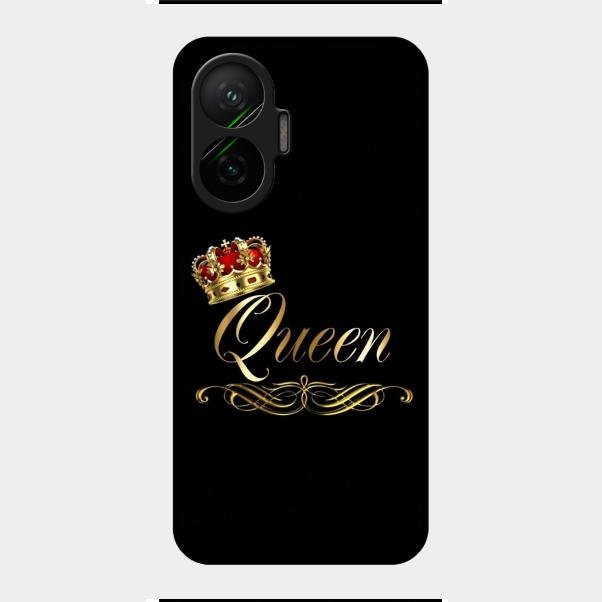 Cute Queen With Crown Glass Case For Poco F7 5G