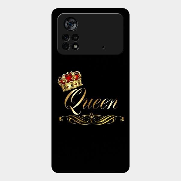 Cute Queen With Crown Glass Case For Poco X4 Pro 5G
