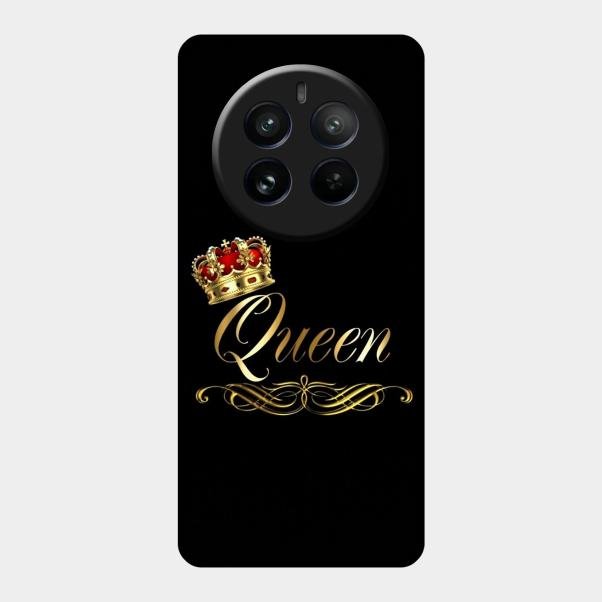 Cute Queen With Crown Glass Case For Realme 12 Pro Plus 5G