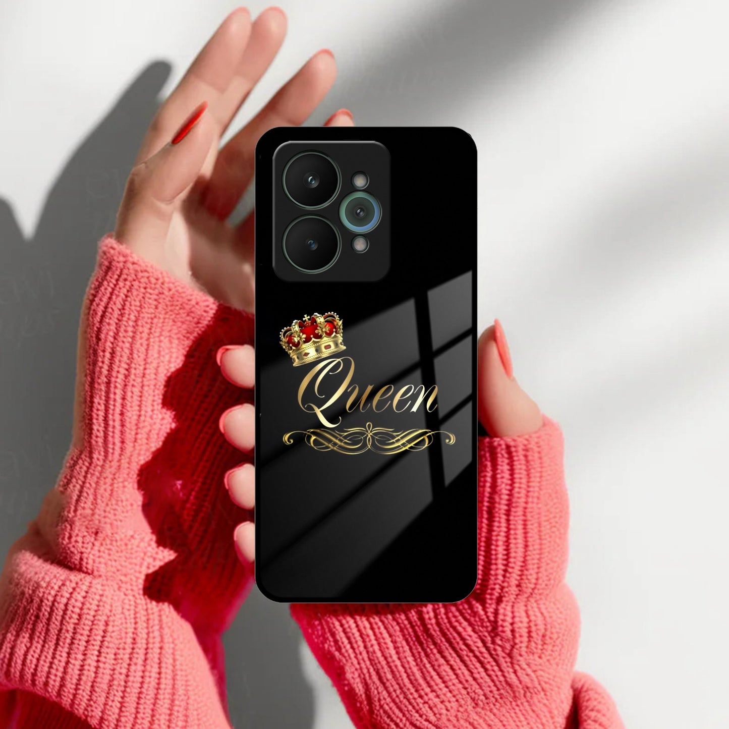 Cute Queen With Crown Glass Case For Realme/Narzo