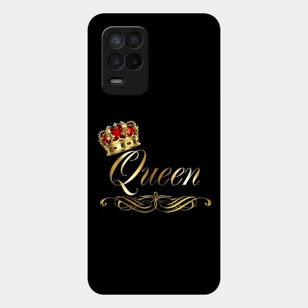 Cute Queen With Crown Glass Case For Realme 8 5G