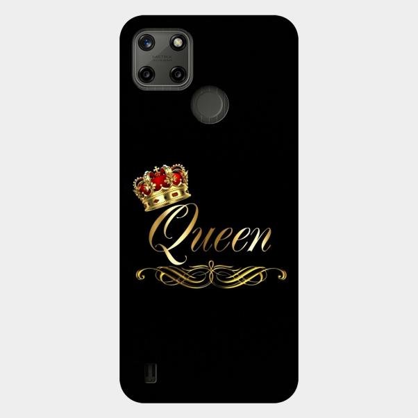 Cute Queen With Crown Glass Case For Realme C25Y