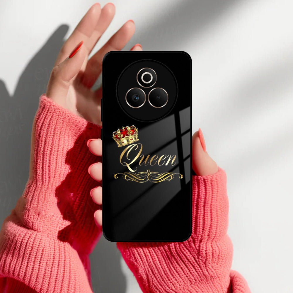 Cute Queen With Crown Glass Case For Realme/Narzo