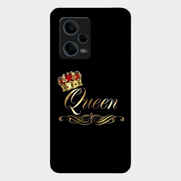 Cute Queen With Crown Glass Case For Redmi Note 12 Pro 5G