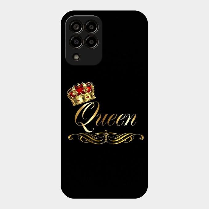 Cute Queen With Crown Glass Case For Samsung Galaxy M33 5G