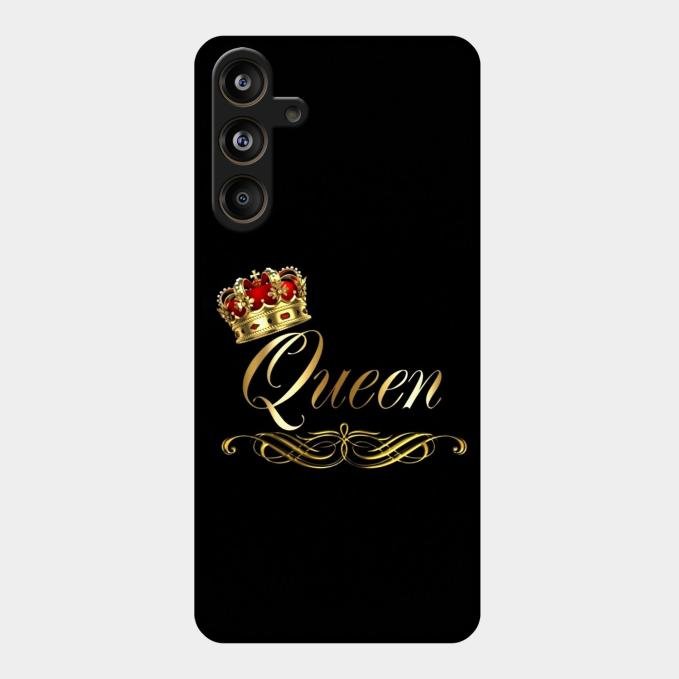 Cute Queen With Crown Glass Case For Samsung Galaxy M55 5G