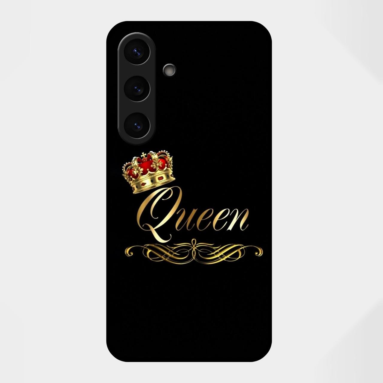 Cute Queen With Crown Glass Case For Samsung Galaxy S25 FE 5G