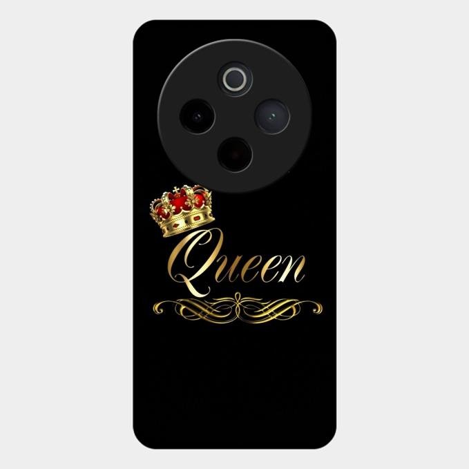 Cute Queen With Crown Glass Case For Vivo T4 5G