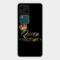 Cute Queen With Crown Glass Case For Vivo V30 5G