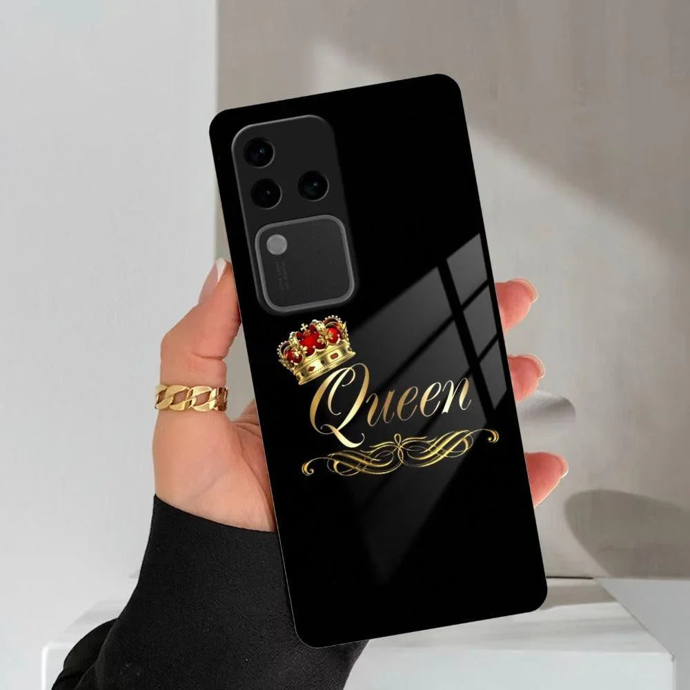 Cute Queen With Crown Glass Case For Vivo - ShopOnCliQ