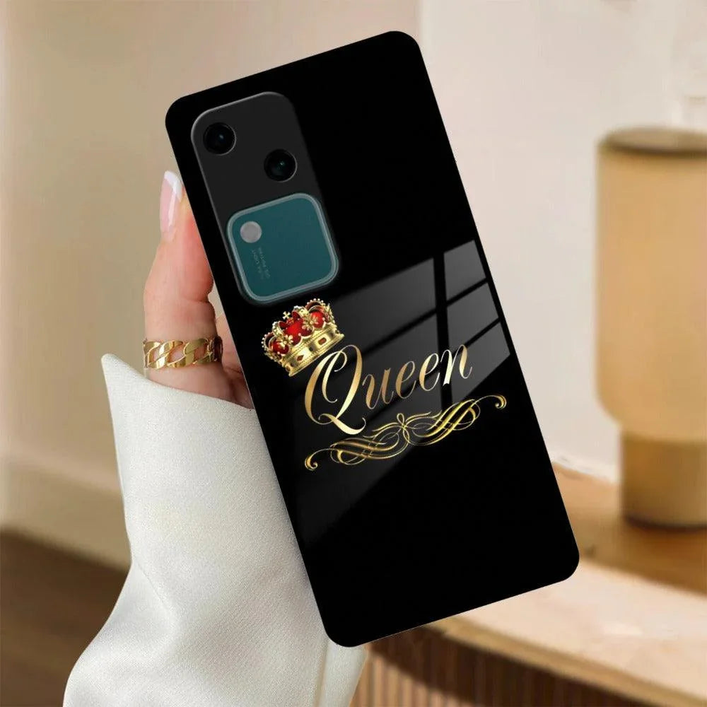 Cute Queen With Crown Glass Case For Vivo - ShopOnCliQ