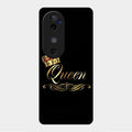 Cute Queen With Crown Glass Case For Vivo V40 5G