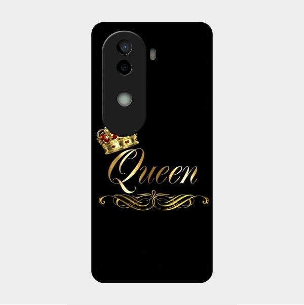 Cute Queen With Crown Glass Case For Vivo V40E 5G