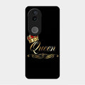 Cute Queen With Crown Glass Case For Vivo V50E 5G
