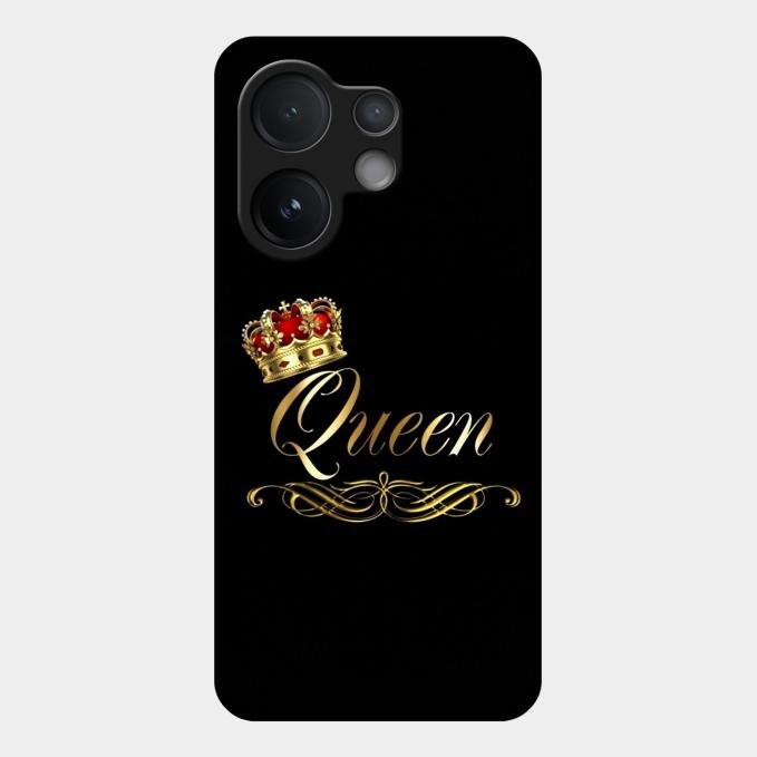 Cute Queen With Crown Glass Case For Vivo V60 5G