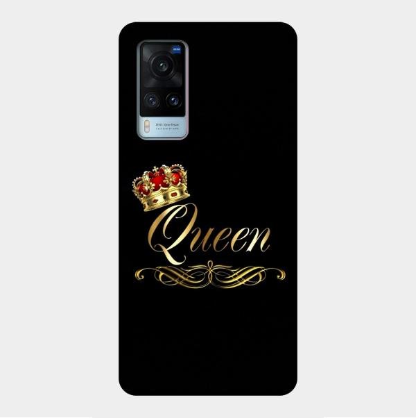 Cute Queen With Crown Glass Case For Vivo X60 5G