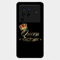 Cute Queen With Crown Glass Case For Vivo X80 Pro 5G
