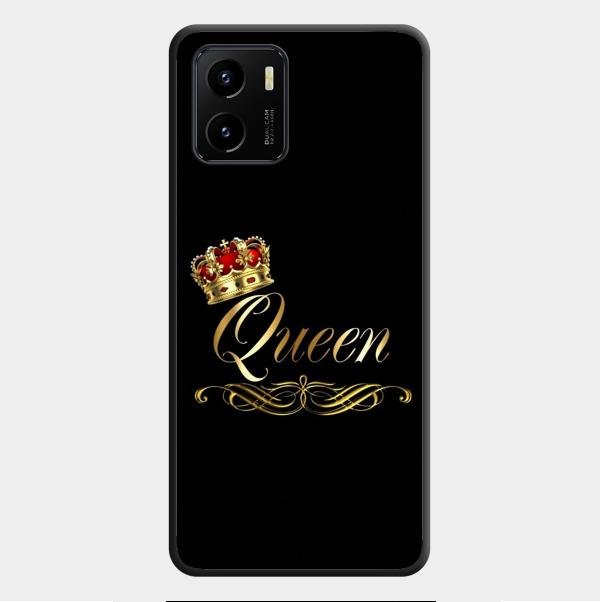 Cute Queen With Crown Glass Case For Vivo Y01