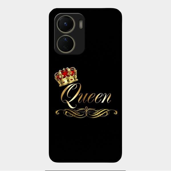Cute Queen With Crown Glass Case For Vivo Y16