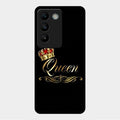 Cute Queen With Crown Glass Case For Vivo Y200E 5G