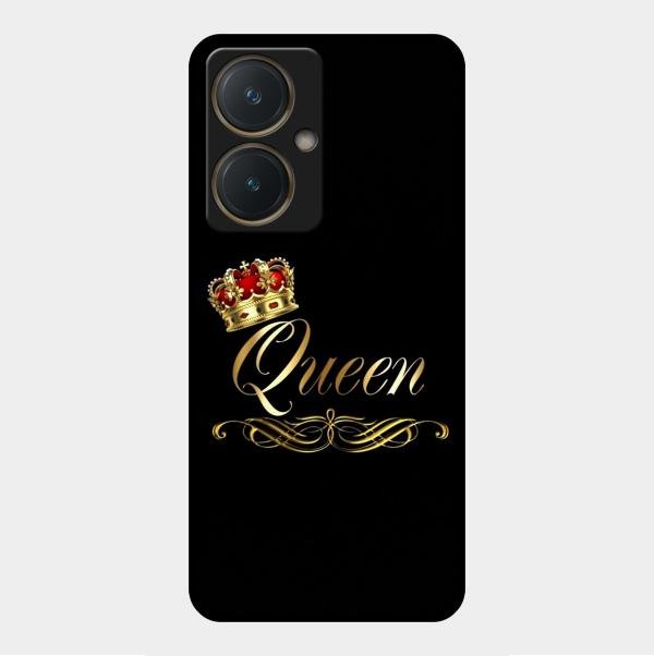Cute Queen With Crown Glass Case For Vivo Y27