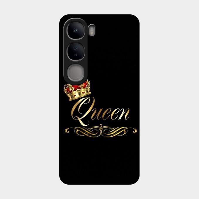 Cute Queen With Crown Glass Case For Vivo Y300 5G