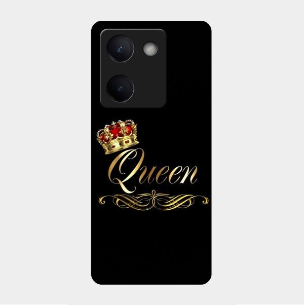 Cute Queen With Crown Glass Case For Vivo Y300 Plus 5G