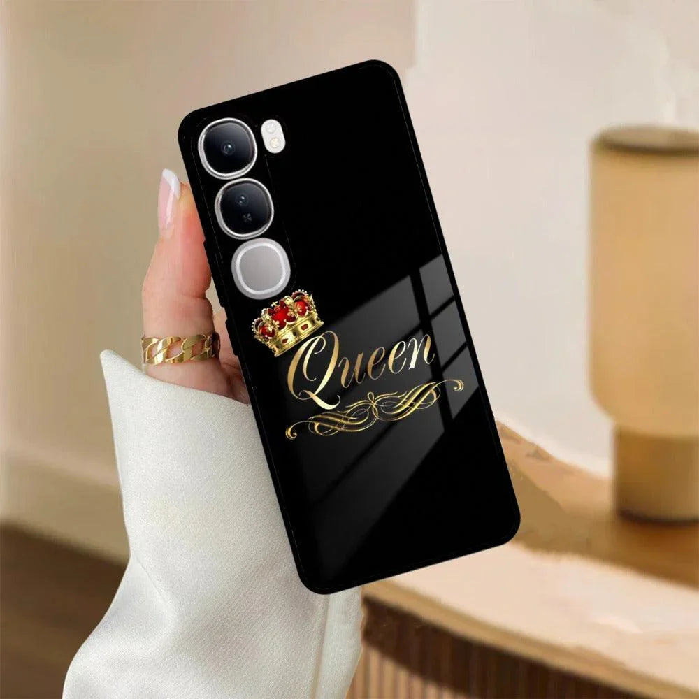 Cute Queen With Crown Glass Case For Vivo - ShopOnCliQ