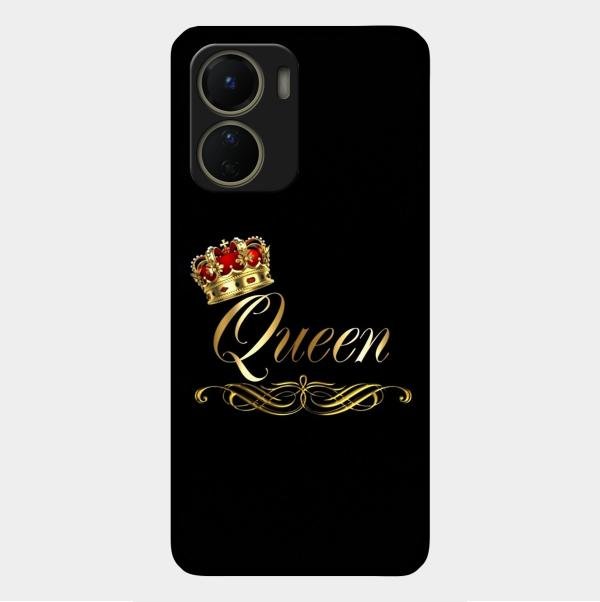 Cute Queen With Crown Glass Case For Vivo Y56 5G