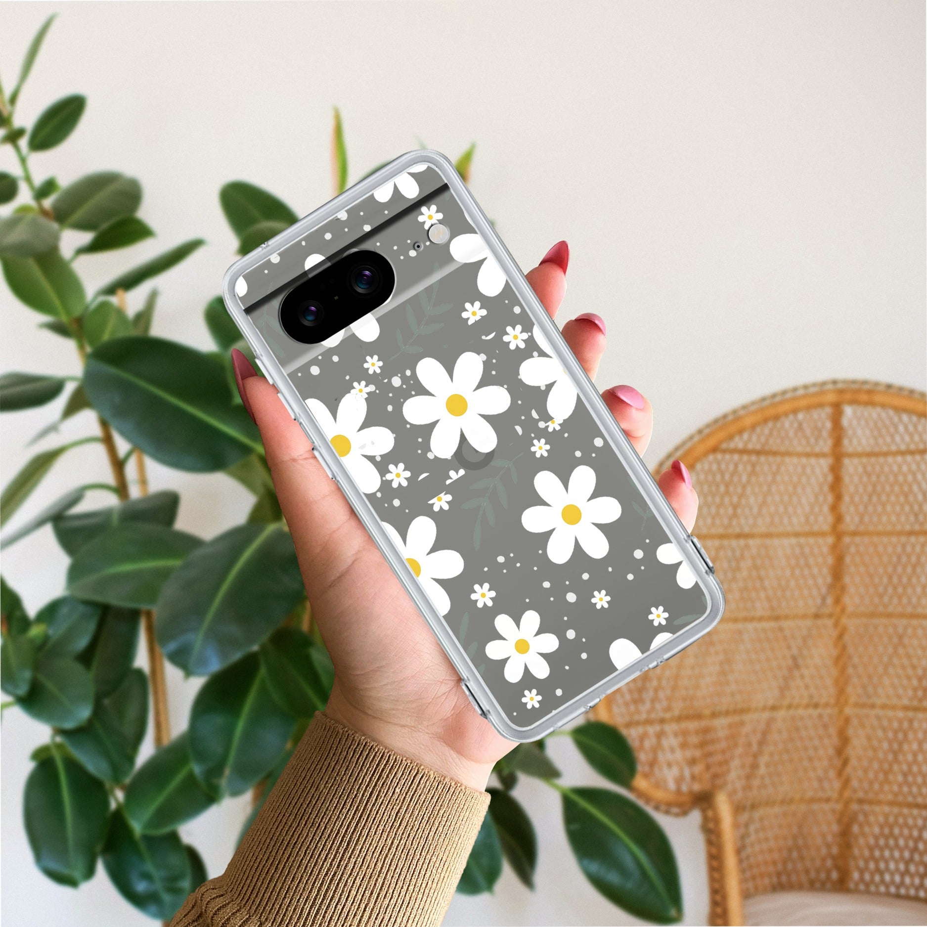 Daisy Bloom Transparent Silicon Case For Google Pixel 8 5G