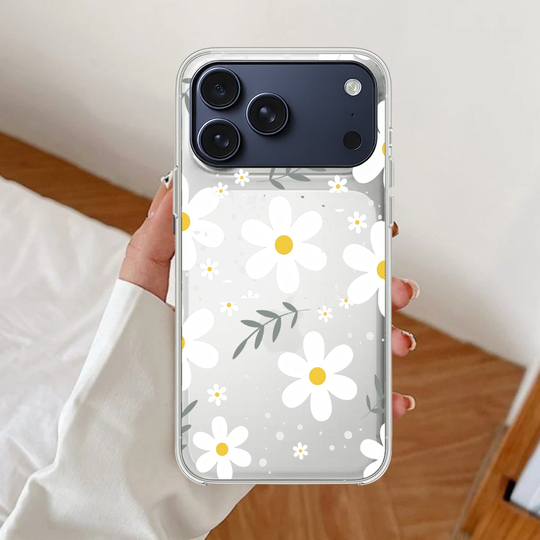 Daisy Bloom Anti Yellow Clear Case For iPhone 17 Pro Max