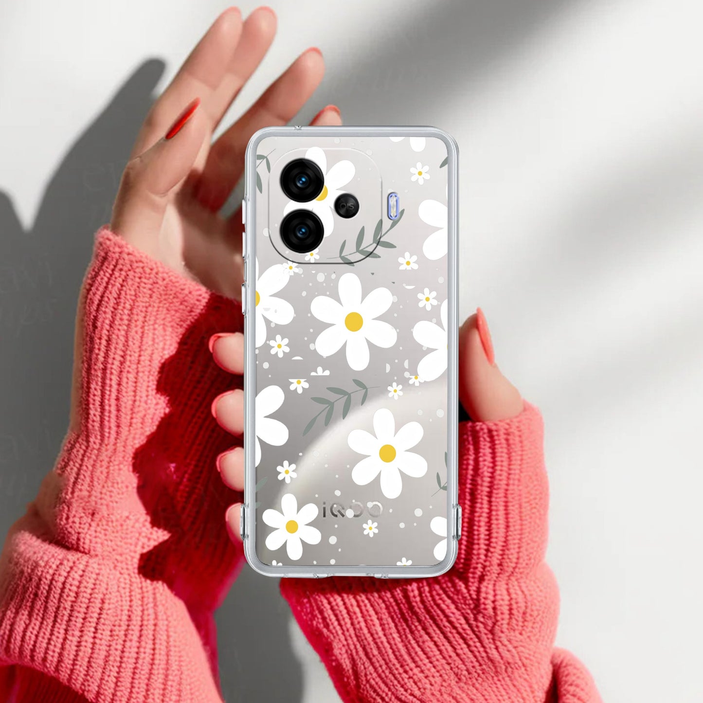 Daisy Bloom Transparent Silicon Case For iQOO