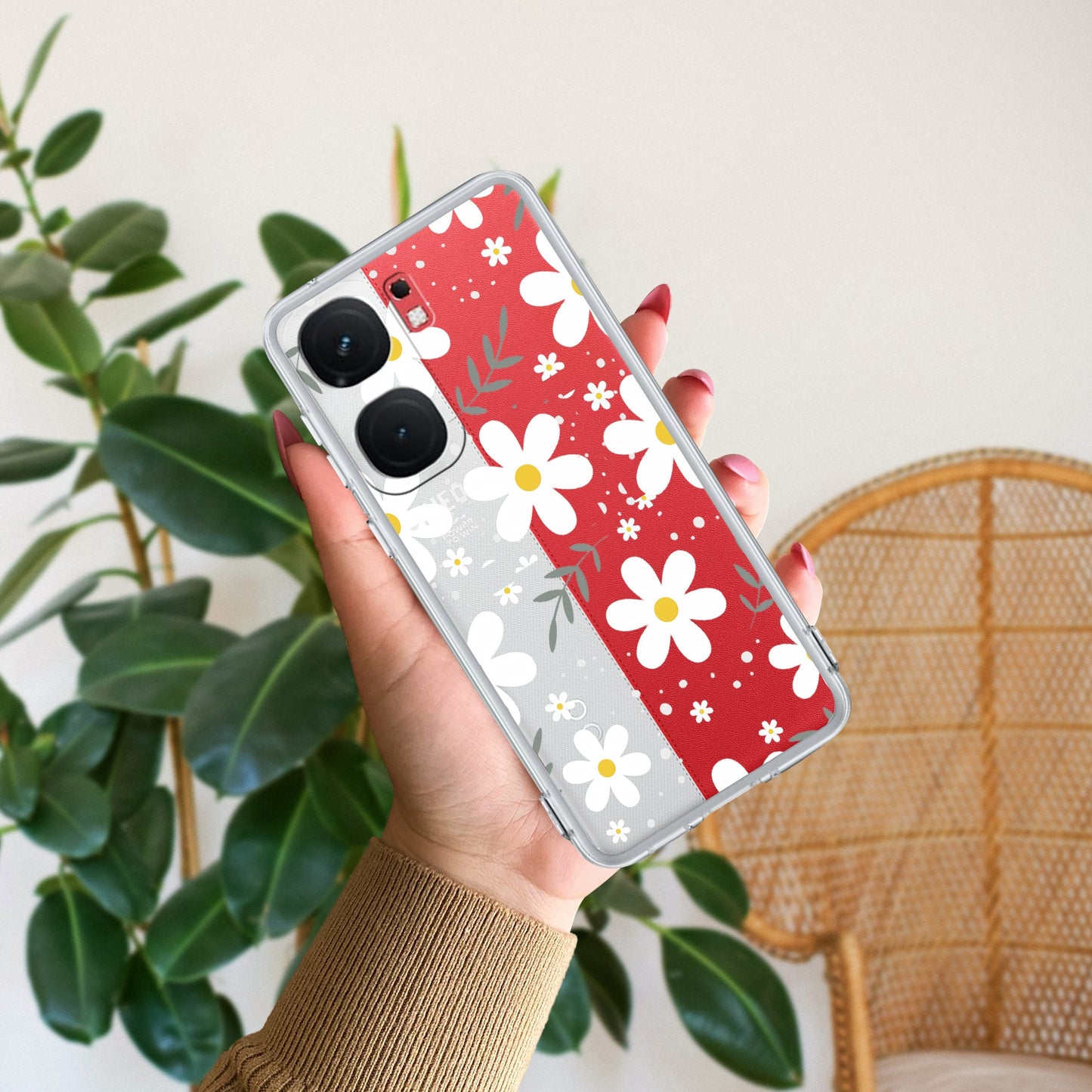 Daisy Bloom Transparent Silicon Case For iQOO