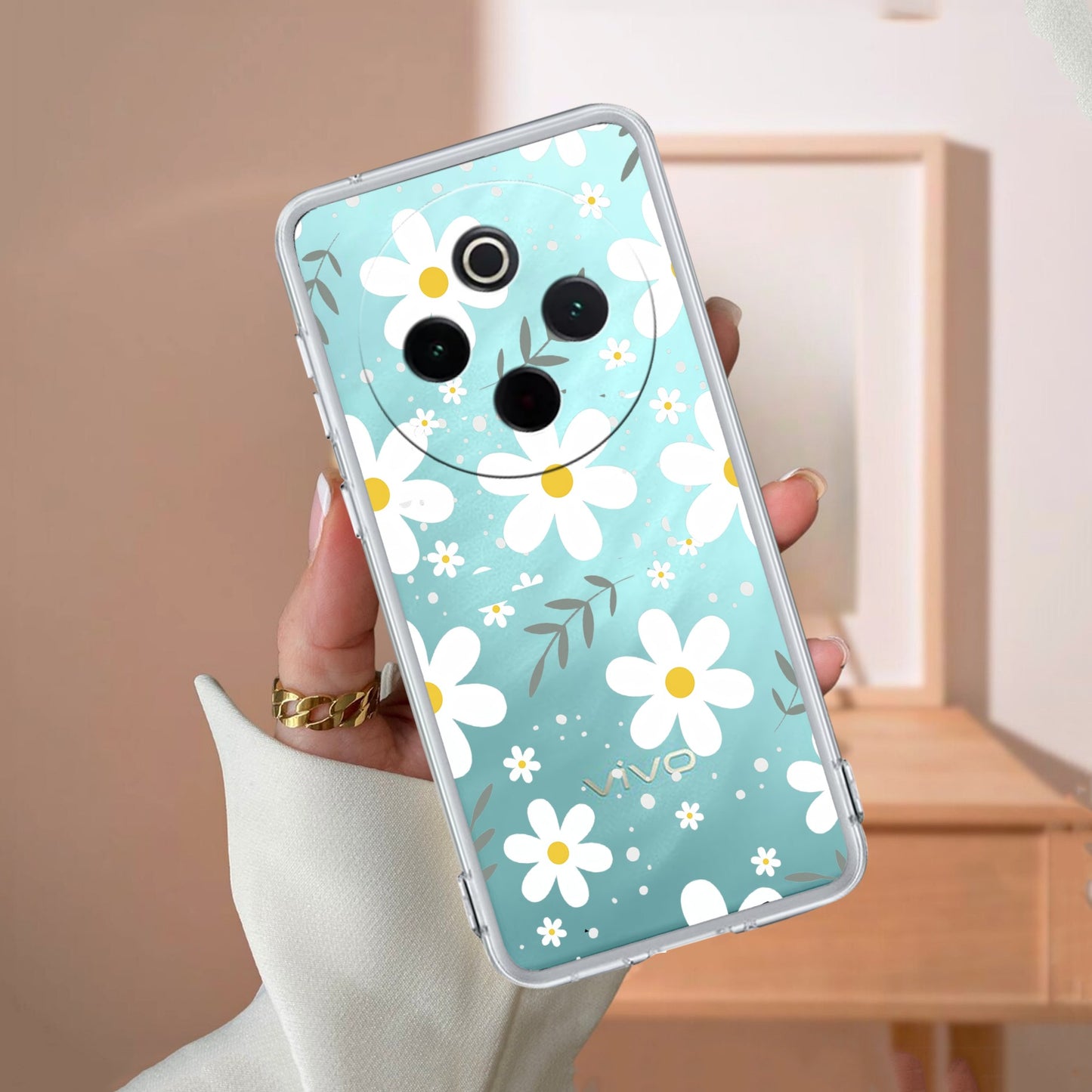 Daisy Bloom Transparent Silicon Case For iQOO