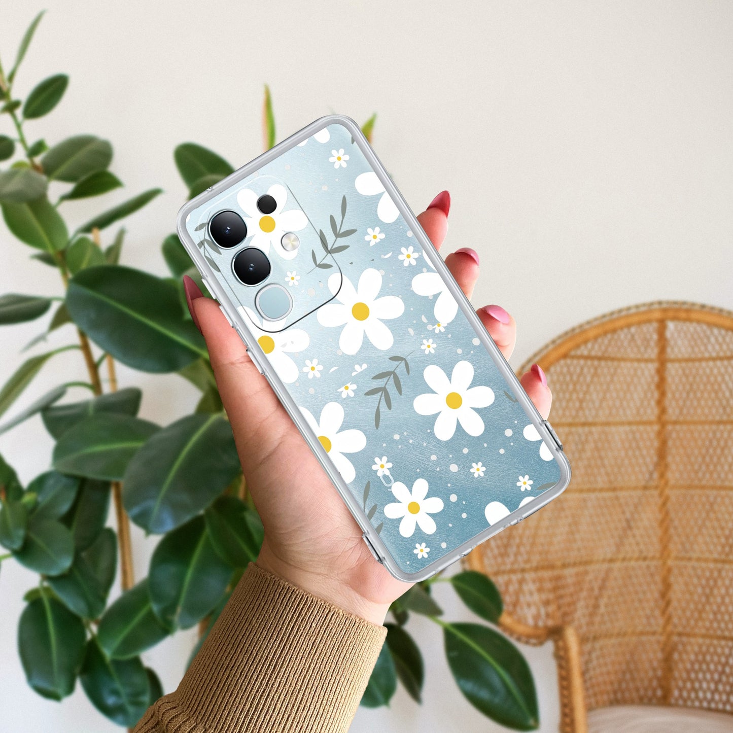 Daisy Bloom Transparent Silicon Case For iQOO
